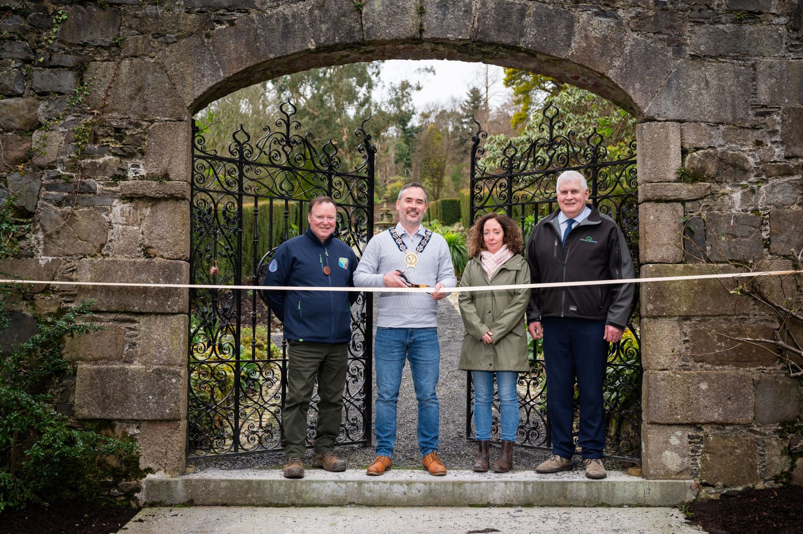 Cutting the ribbon at Castlewellan Historic Demsene